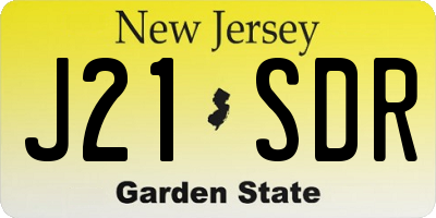 NJ license plate J21SDR
