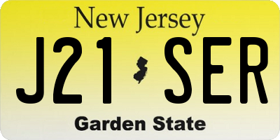 NJ license plate J21SER