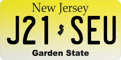 NJ license plate J21SEU