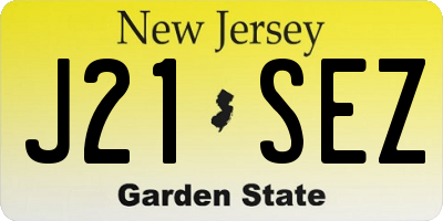 NJ license plate J21SEZ