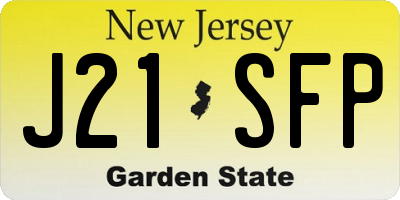 NJ license plate J21SFP