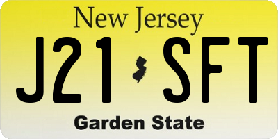 NJ license plate J21SFT