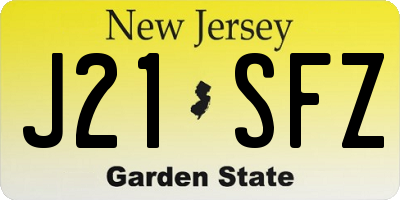 NJ license plate J21SFZ