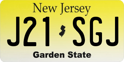NJ license plate J21SGJ