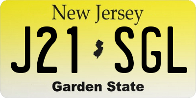 NJ license plate J21SGL
