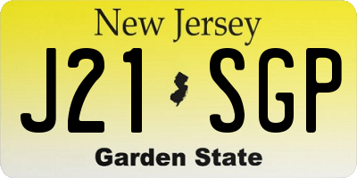 NJ license plate J21SGP