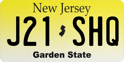 NJ license plate J21SHQ