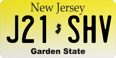 NJ license plate J21SHV