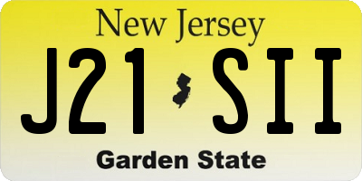 NJ license plate J21SII