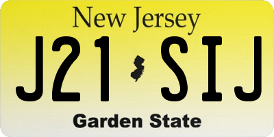 NJ license plate J21SIJ