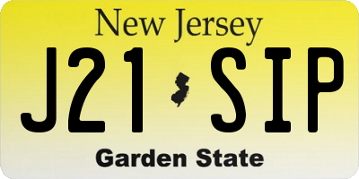 NJ license plate J21SIP