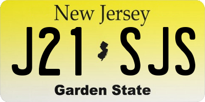 NJ license plate J21SJS