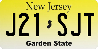 NJ license plate J21SJT