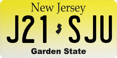 NJ license plate J21SJU