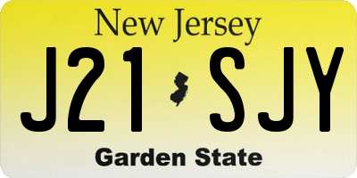 NJ license plate J21SJY