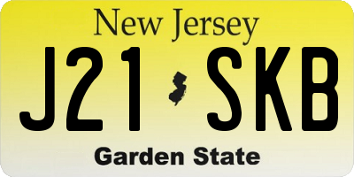NJ license plate J21SKB