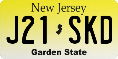 NJ license plate J21SKD