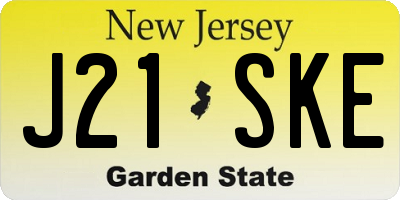 NJ license plate J21SKE