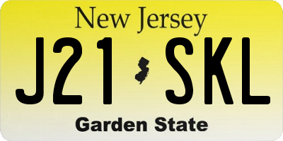 NJ license plate J21SKL