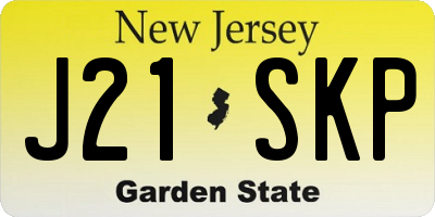 NJ license plate J21SKP