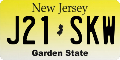 NJ license plate J21SKW
