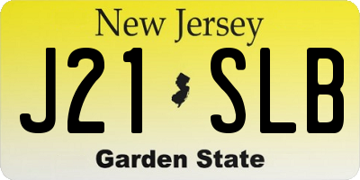 NJ license plate J21SLB