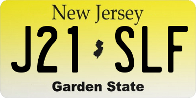 NJ license plate J21SLF