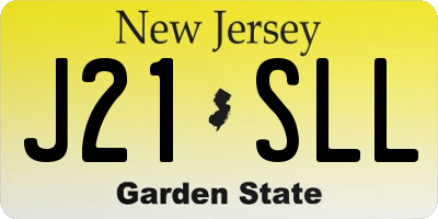 NJ license plate J21SLL