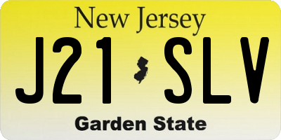NJ license plate J21SLV