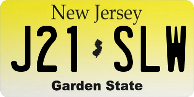 NJ license plate J21SLW