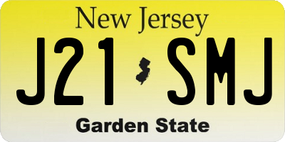 NJ license plate J21SMJ