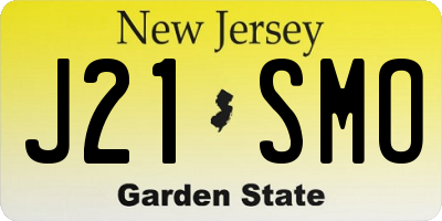 NJ license plate J21SMO