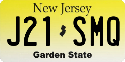 NJ license plate J21SMQ