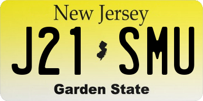NJ license plate J21SMU