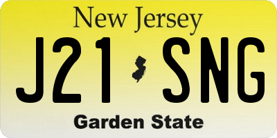 NJ license plate J21SNG