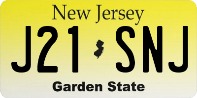 NJ license plate J21SNJ