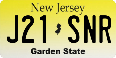 NJ license plate J21SNR