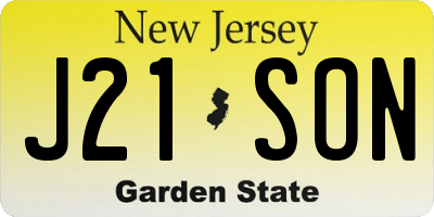 NJ license plate J21SON