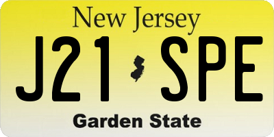 NJ license plate J21SPE