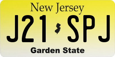 NJ license plate J21SPJ
