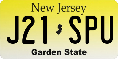 NJ license plate J21SPU