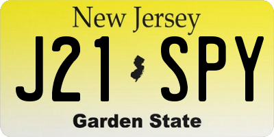 NJ license plate J21SPY