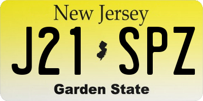 NJ license plate J21SPZ