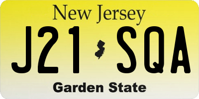 NJ license plate J21SQA