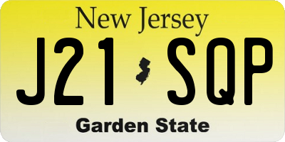 NJ license plate J21SQP