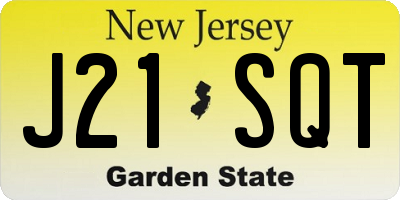 NJ license plate J21SQT