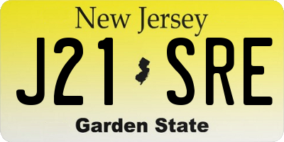 NJ license plate J21SRE