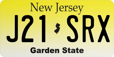 NJ license plate J21SRX