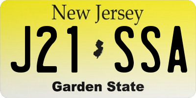 NJ license plate J21SSA
