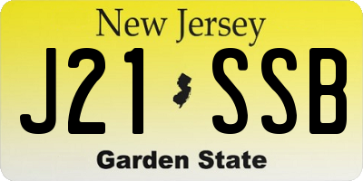 NJ license plate J21SSB